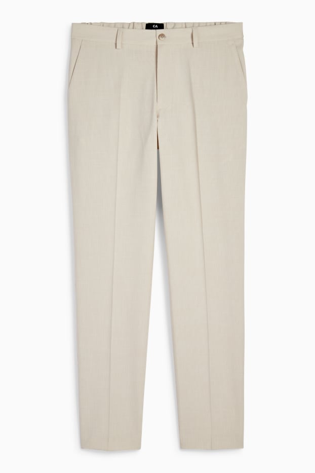 Herren - Baukasten-Hose - Slim Fit - Flex - gestreift - hellbeige