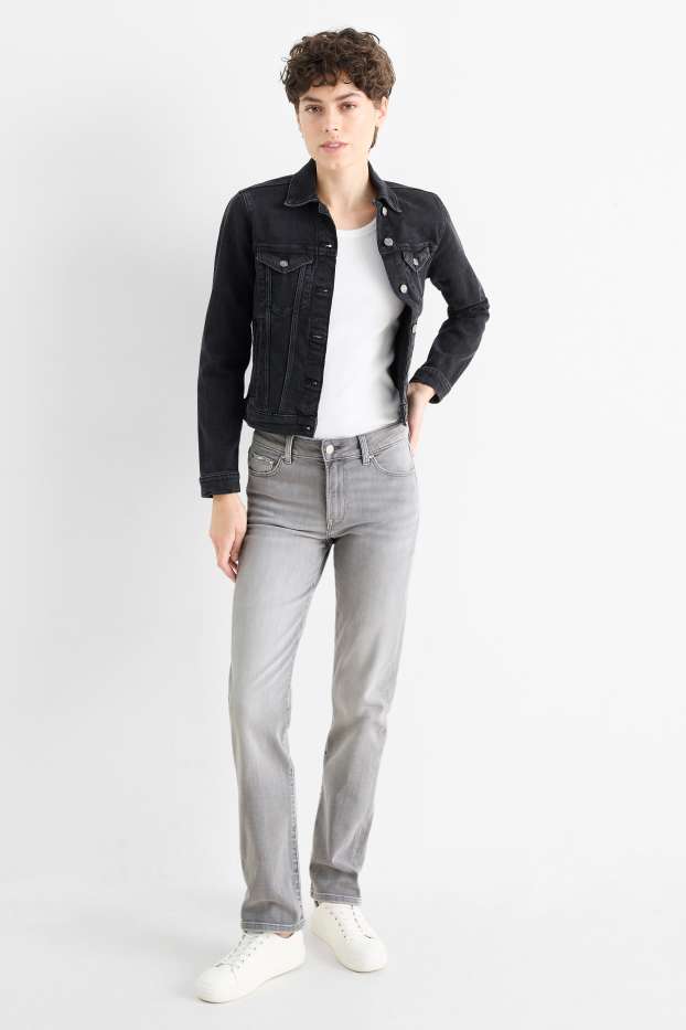 Dona - Straight jeans - mid waist - LYCRA® - texà gris clar