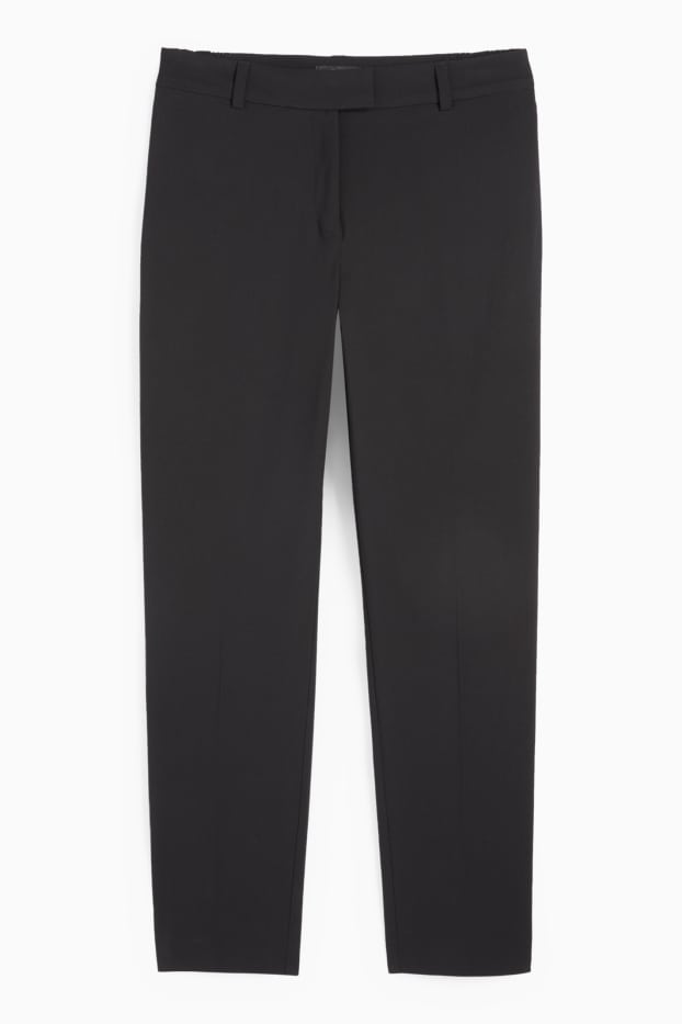 Dames - Business-broek - mid waist - slim fit - zwart
