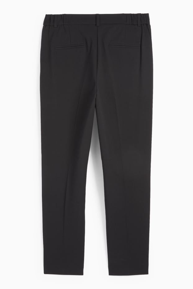 Dames - Business-broek - mid waist - slim fit - zwart