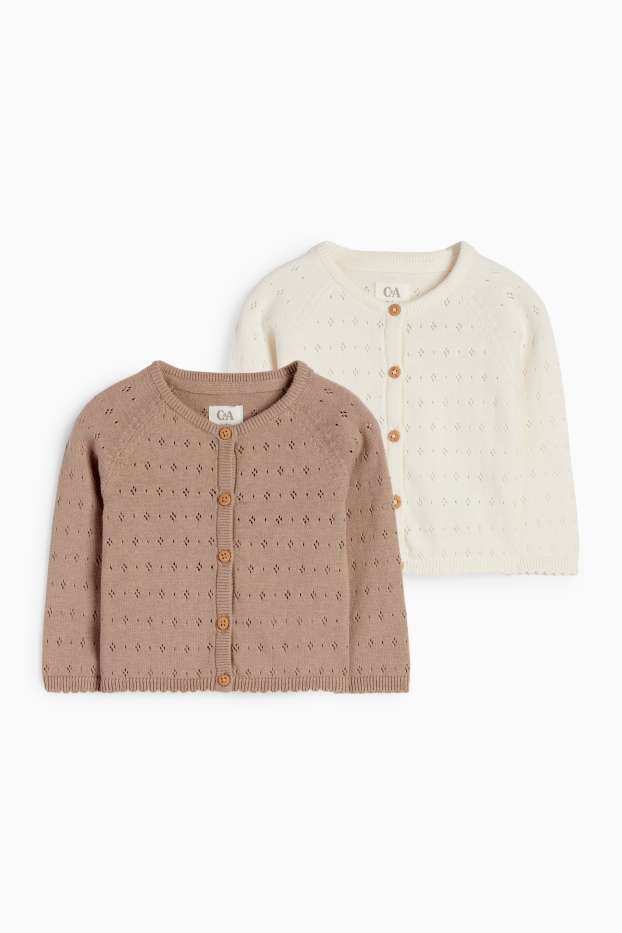 Baby Girls - Multipack of 2 - baby cardigans - taupe