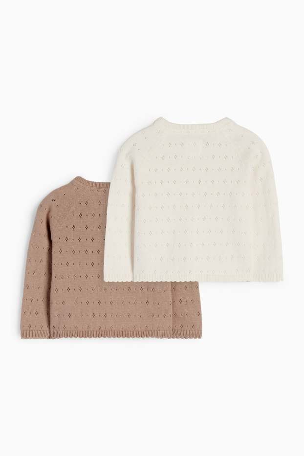 Baby Girls - Multipack of 2 - baby cardigans - taupe