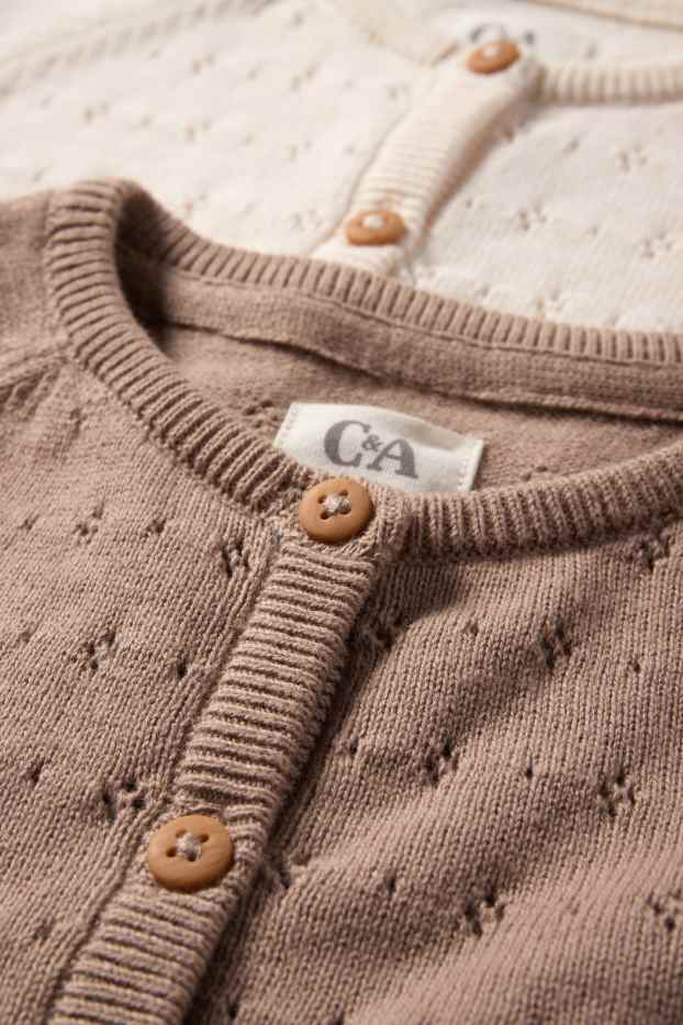 Baby Girls - Multipack of 2 - baby cardigans - taupe