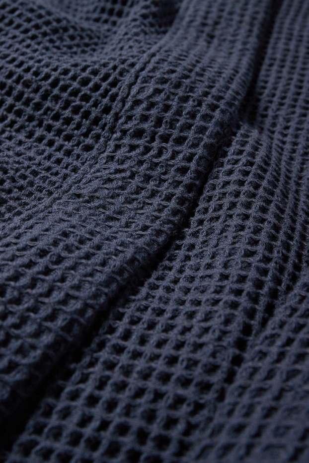 Herren - Bademantel - strukturiert - dunkelblau