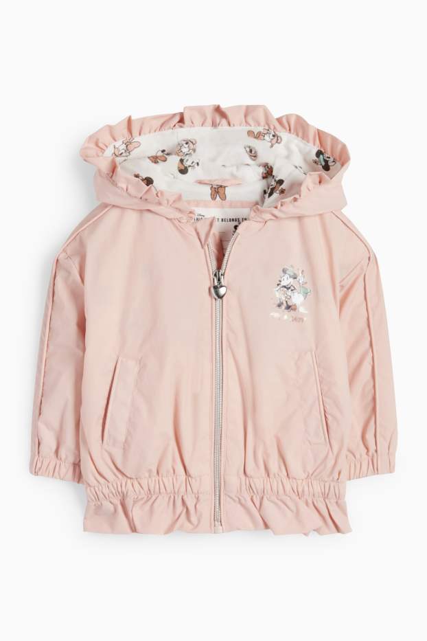 Baby: meisjes - Minnie Mouse - babyjas met capuchon - waterafstotend - roze