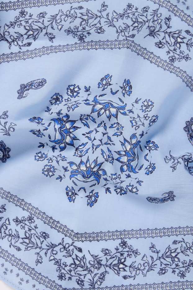 Femei - Eșarfă - cu model - albastru deschis