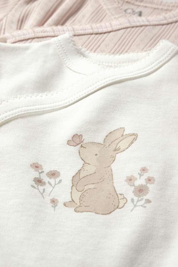 Baby Mädchen - Multipack 2er - Häschen - Baby-Wickelbody - rosa