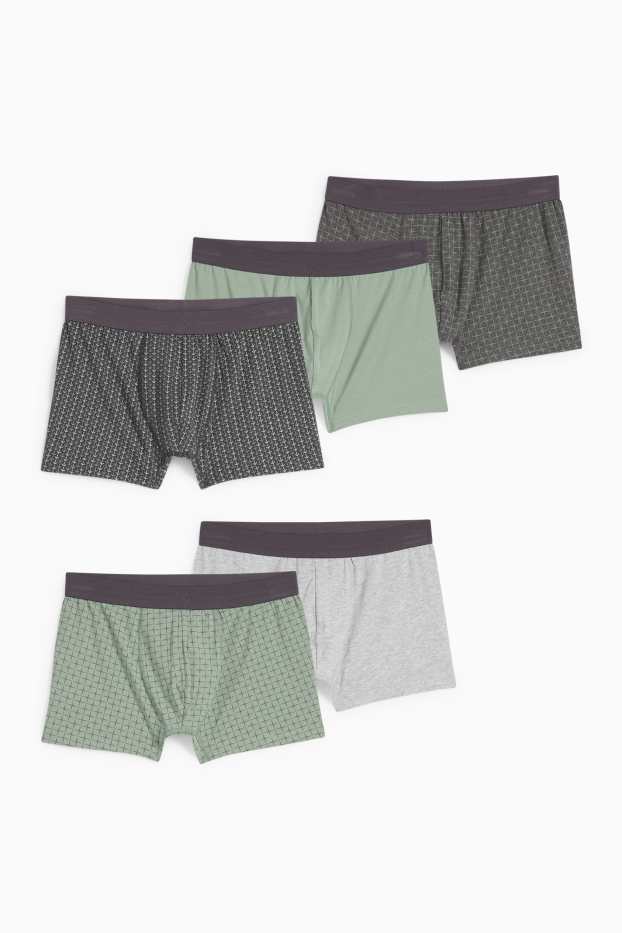Hommes - Lot de 5 - boxers - vert