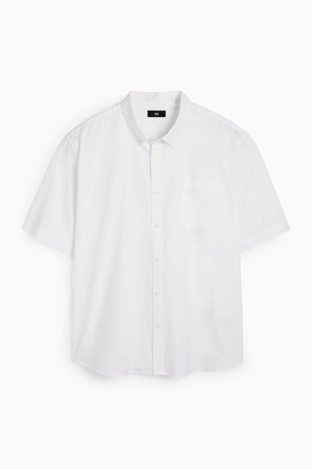 Herren - Hemd - Regular Fit - Button-down - weiß