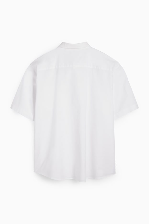 Herren - Hemd - Regular Fit - Button-down - weiß