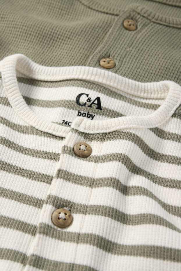 Baby Jungen - Multipack 2er - Baby-Langarmshirt - strukturiert - grün
