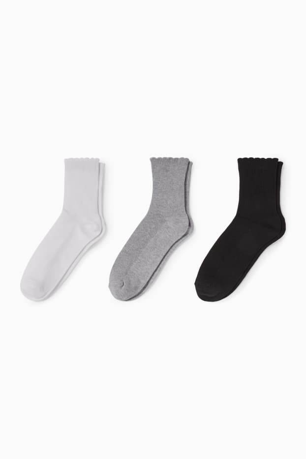 Damen - Multipack 3er - Socken - hellgrau