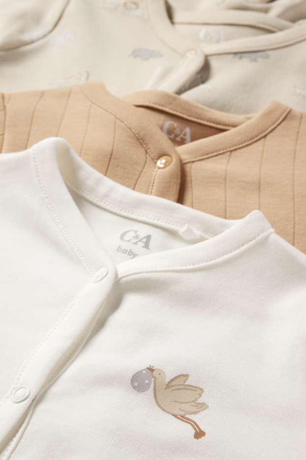 Unisex - Multipack 3 ks - motivy divokých zvířátek - pyžamo pro miminka - krémově bílá