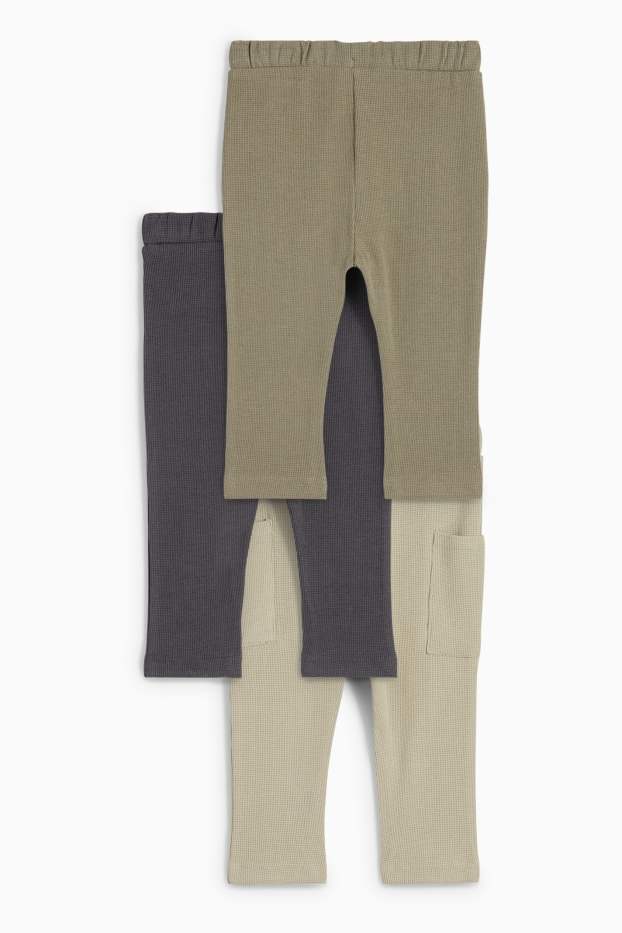Baby Boys - Multipack of 3 - baby joggers - textured - mint green