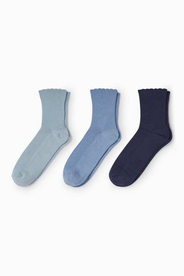 Femmes - Lot de 3 paires - chaussettes - bleu