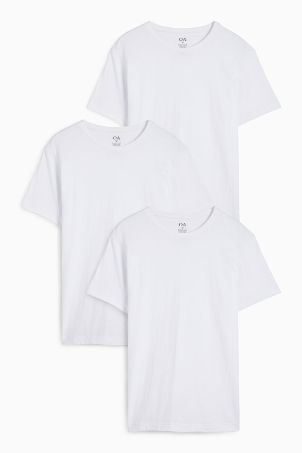 Uomo - Confezione da 3 - maglia intima - senza cuciture - bianco