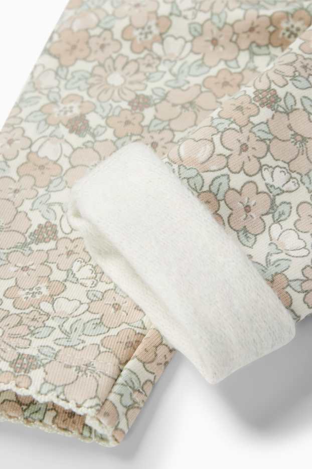 Nadó nena - Floretes - leggings tèrmics per a nadó - blanc trencat