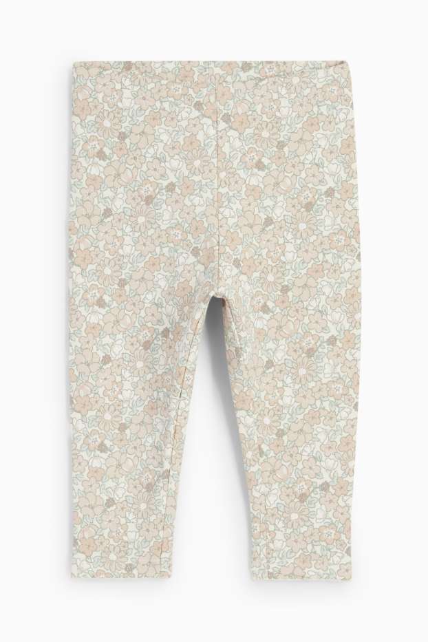 Nadó nena - Floretes - leggings tèrmics per a nadó - blanc trencat