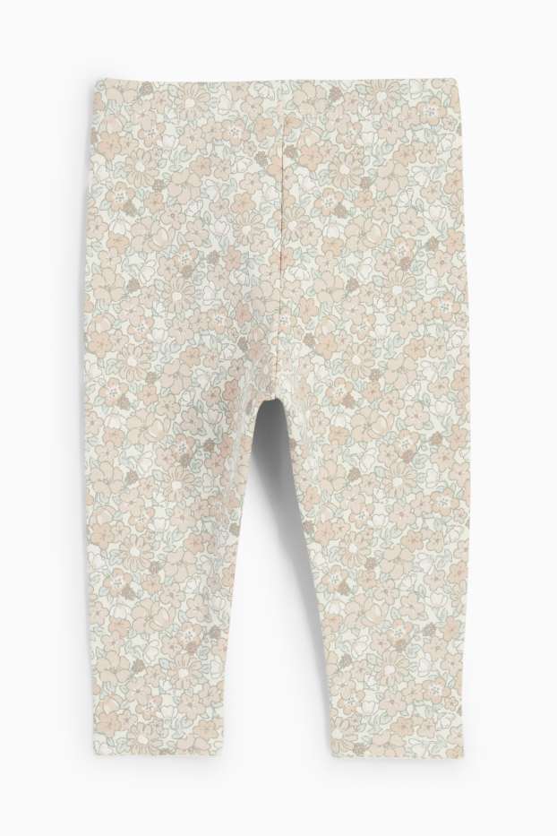 Nadó nena - Floretes - leggings tèrmics per a nadó - blanc trencat
