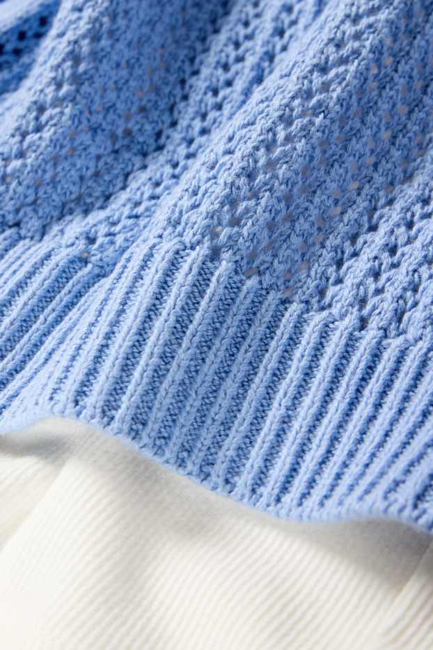 Enfants filles - Ensemble - pull à capuche et top - 2 pièces - bleu