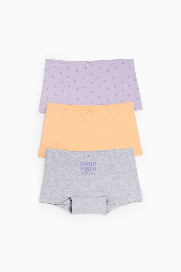 Children Girls - Multipack of 3 - Great Vibes - boxer shorts - light violet