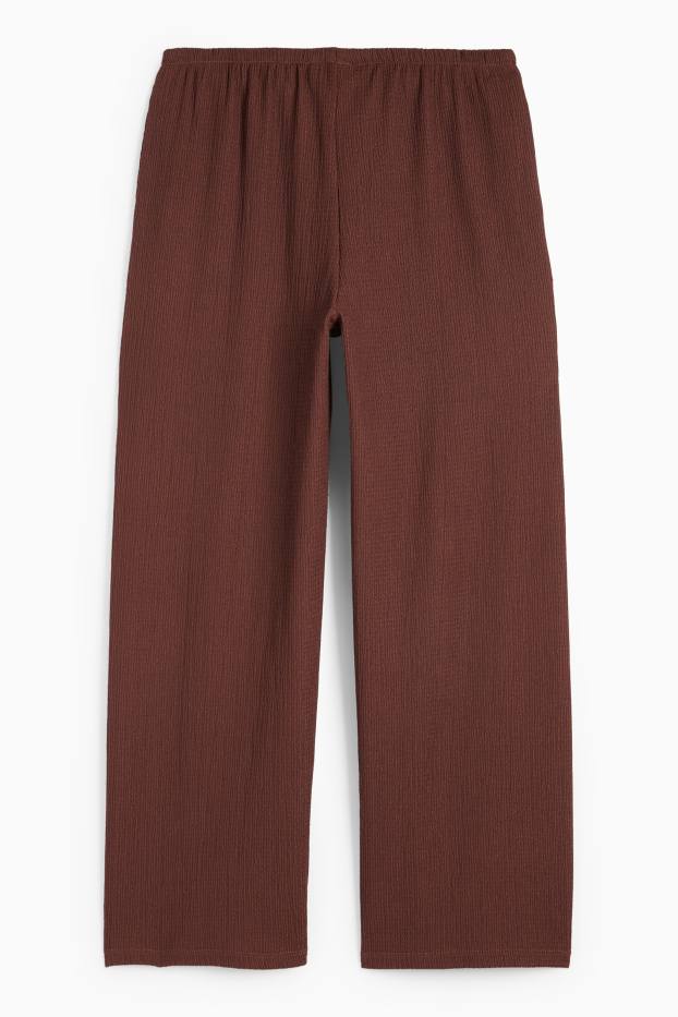 Copii - Fete - Pantaloni din jerseu - structurați - maro închis