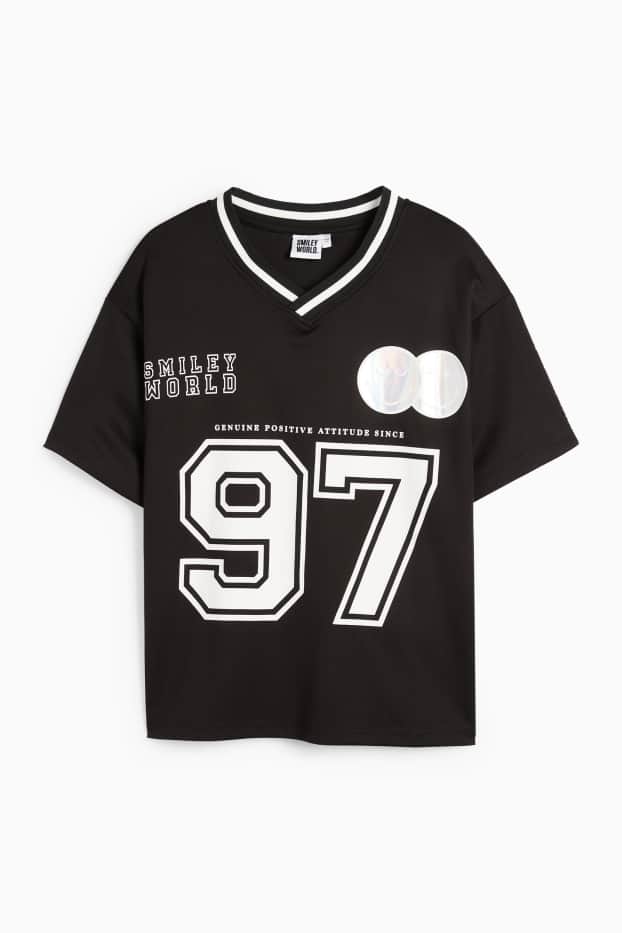 Děti - dívky - SmileyWorld® - tričko s krátkým rukávem - černá