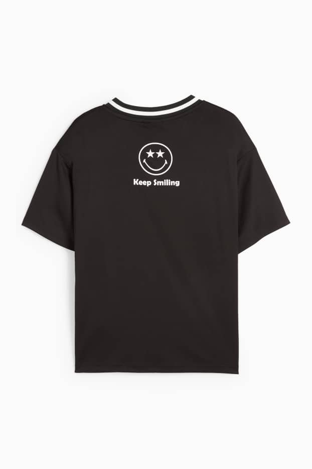 Děti - dívky - SmileyWorld® - tričko s krátkým rukávem - černá