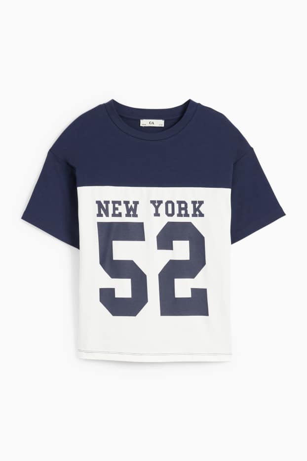 Kinder Mädchen - New York - Kurzarmshirt - dunkelblau