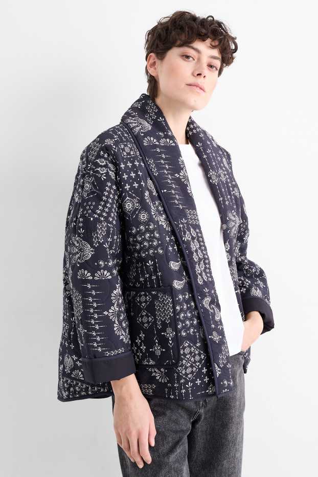 Femmes - Veste matelassée - à motif - bleu foncé
