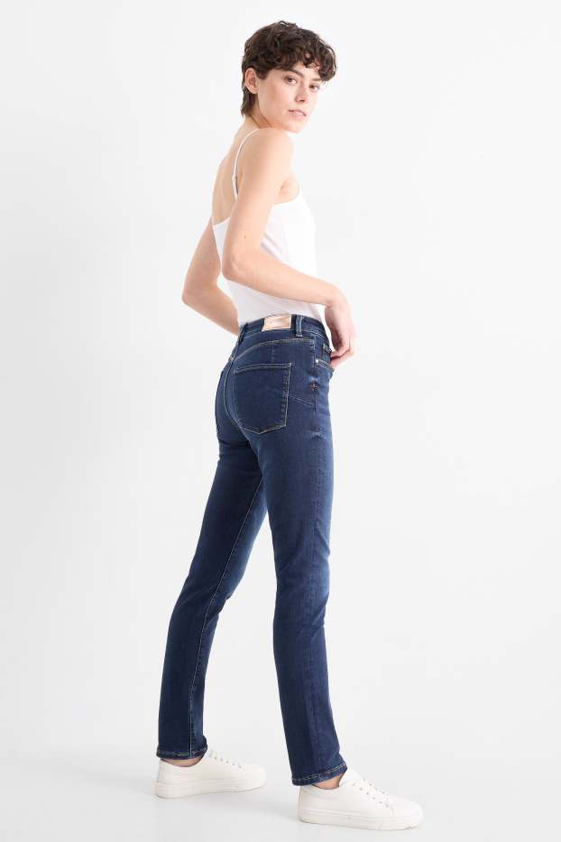 Damen - Slim Jeans - Mid Waist - Shaping-Jeans - LYCRA® - jeansblau