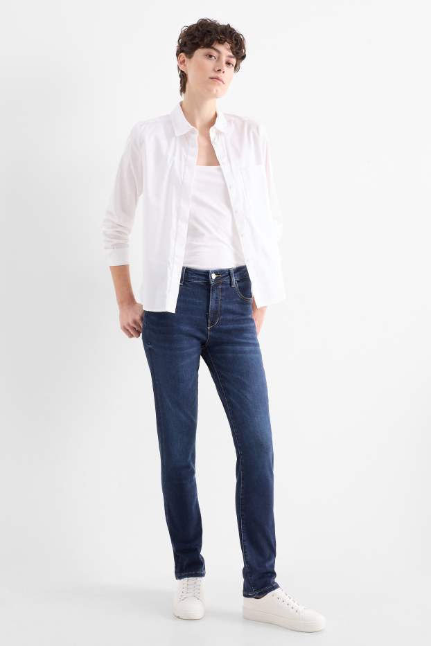 Damen - Slim Jeans - Mid Waist - Shaping-Jeans - LYCRA® - jeansblau