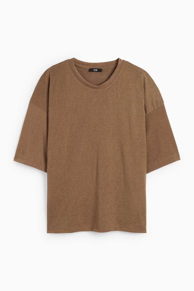 Dámské - Tričko - oversized - khaki