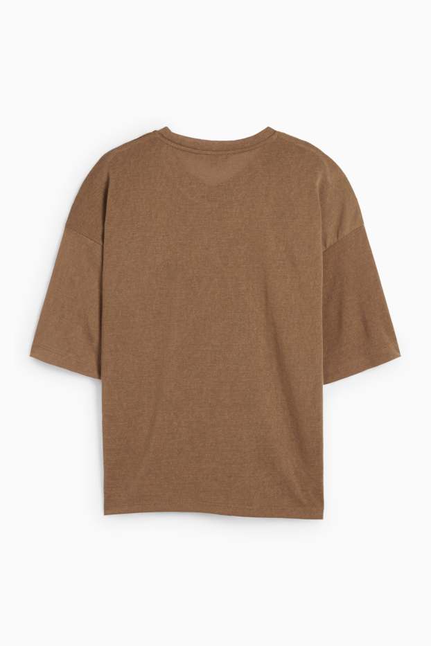 Dámské - Tričko - oversized - khaki
