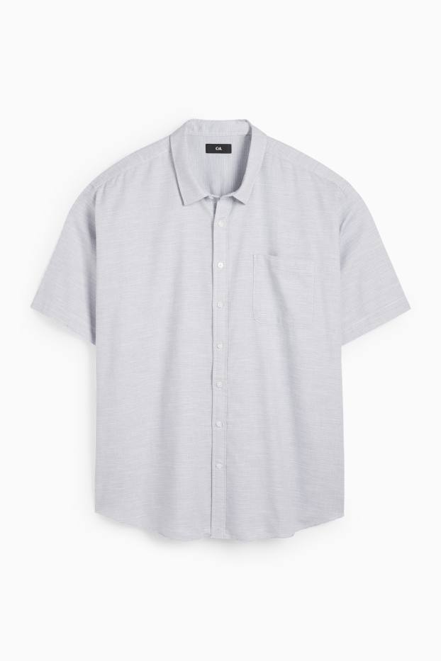 Uomo - Camicia - regular fit - collo all'italiana - grigio chiaro