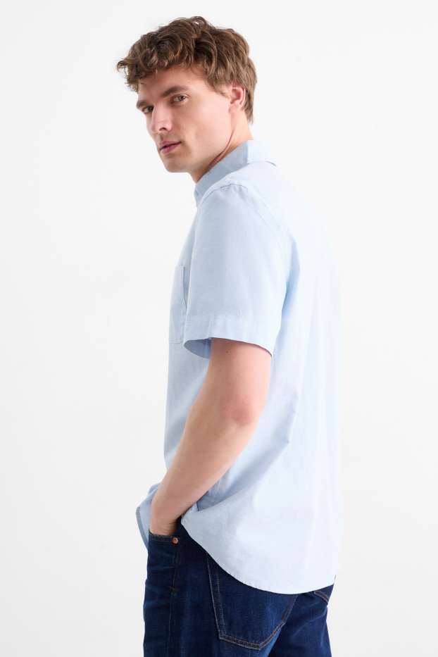 Bărbați - Cămașă - regular fit - guler cu nasturi - albastru deschis