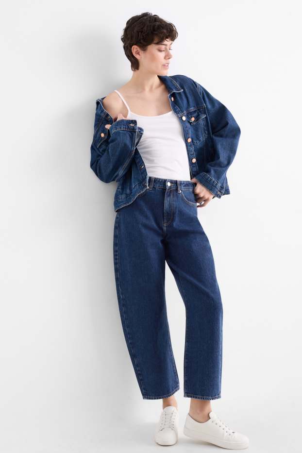Dámské - Barrel jeans - mid waist - džíny - modré