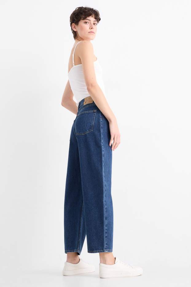 Dámské - Barrel jeans - mid waist - džíny - modré