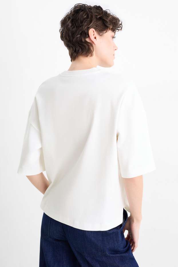 Dames - T-shirt - crème wit