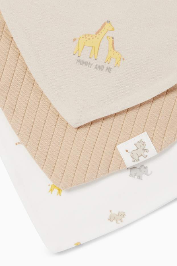 Unisexe - Lot de 3 - animaux de la forêt - bavoirs - blanc