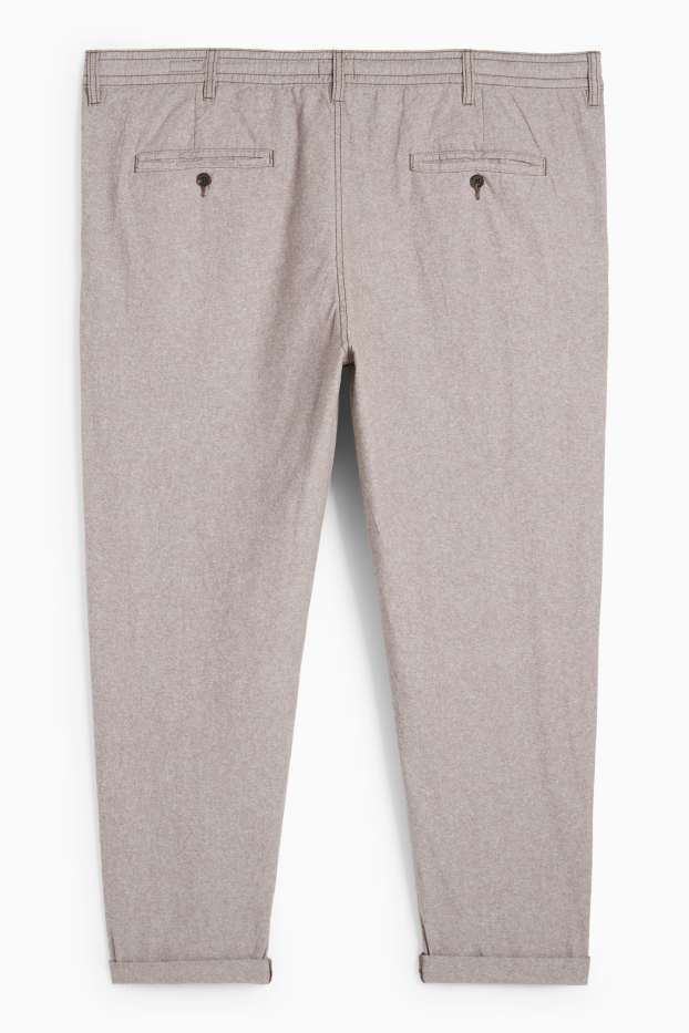 Hommes - Chino - tapered fit - marron clair