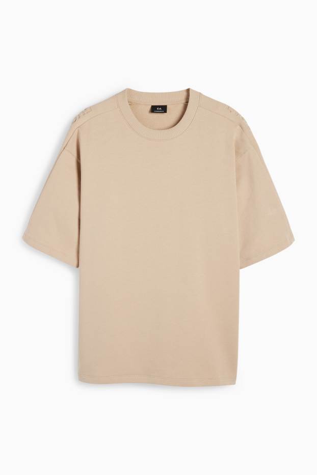 Hommes - T-shirt - oversize - beige