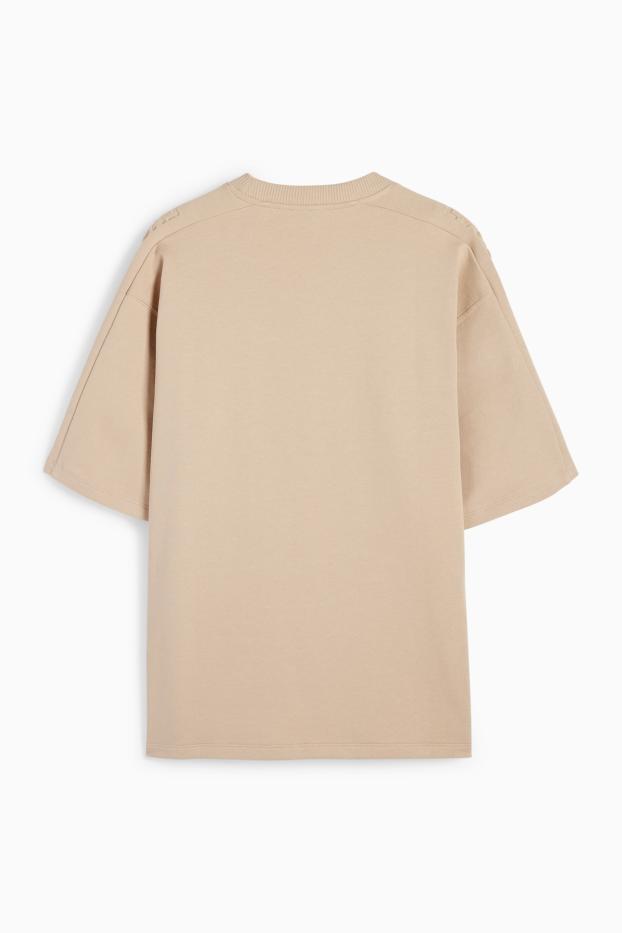 Hommes - T-shirt - oversize - beige