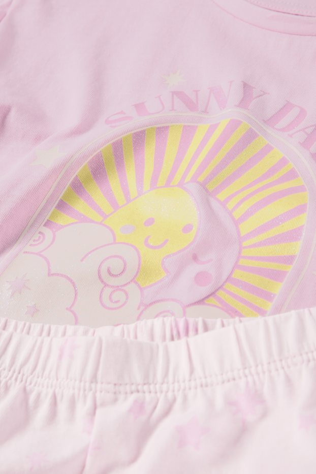 Enfants filles - Soleil, lune et étoiles - pyjashort - 2 pièces - rose