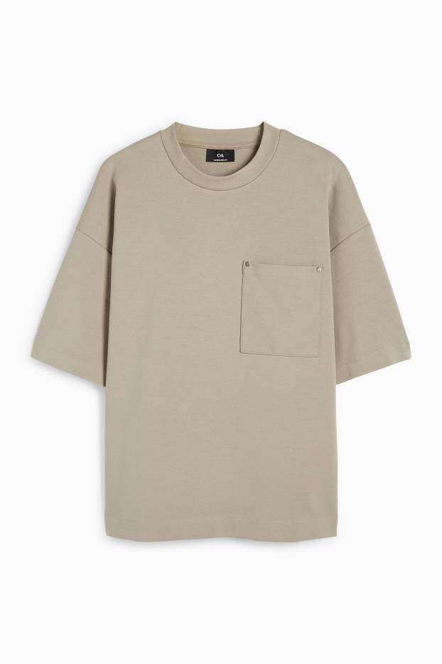 Uomo - T-shirt - oversize - tortora