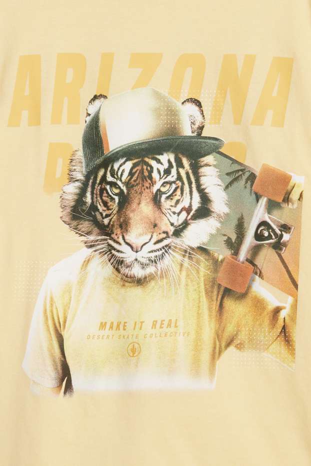 Kinder Buben - Multipack 3er - Sneaker und Skater - Kurzarmshirt - gelb