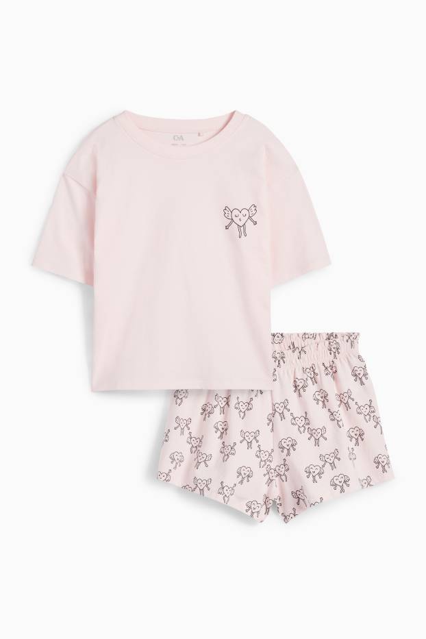 Nena - Cor - pijama d’estiu - 2 peces - estructurat - rosa