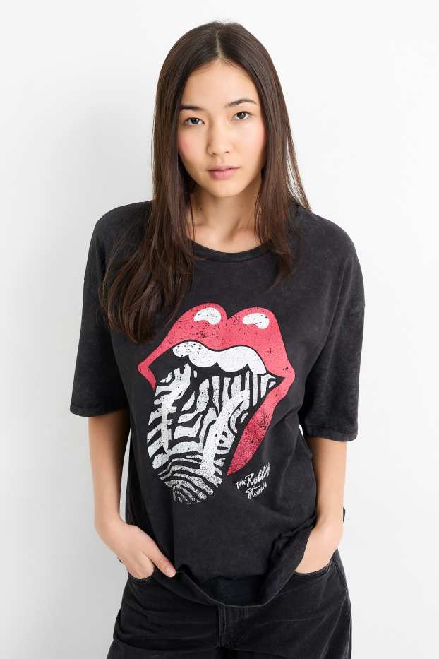 Damen - T-Shirt - Rolling Stones - anthrazit