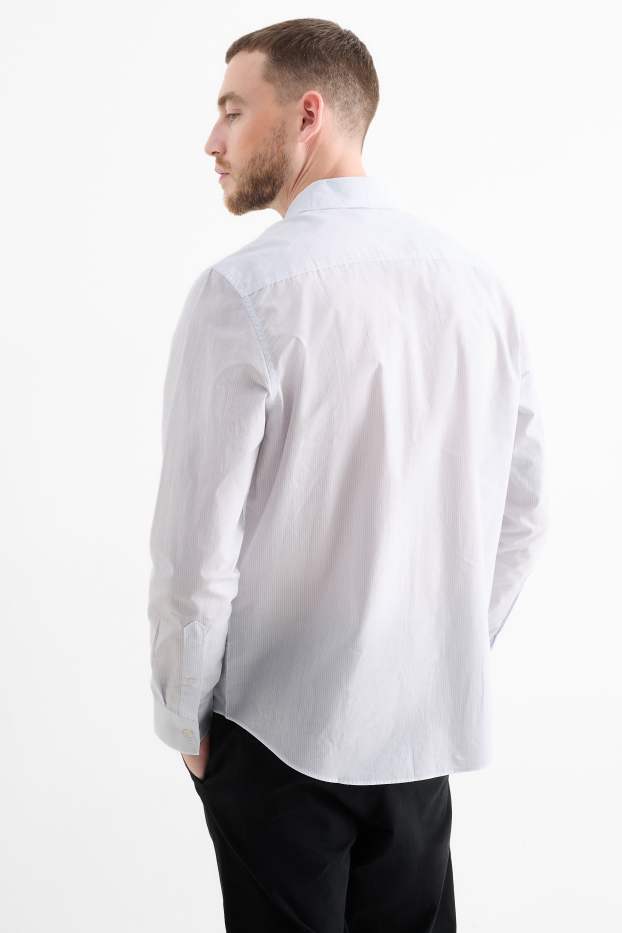 Hombre - Camisa - regular fit - Kent - de rayas - blanco