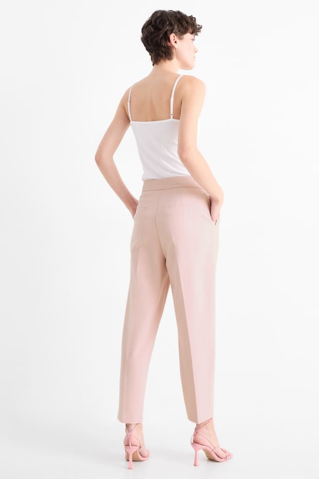 Femmes - Pantalon de bureau - high waist - cigarette fit - rose